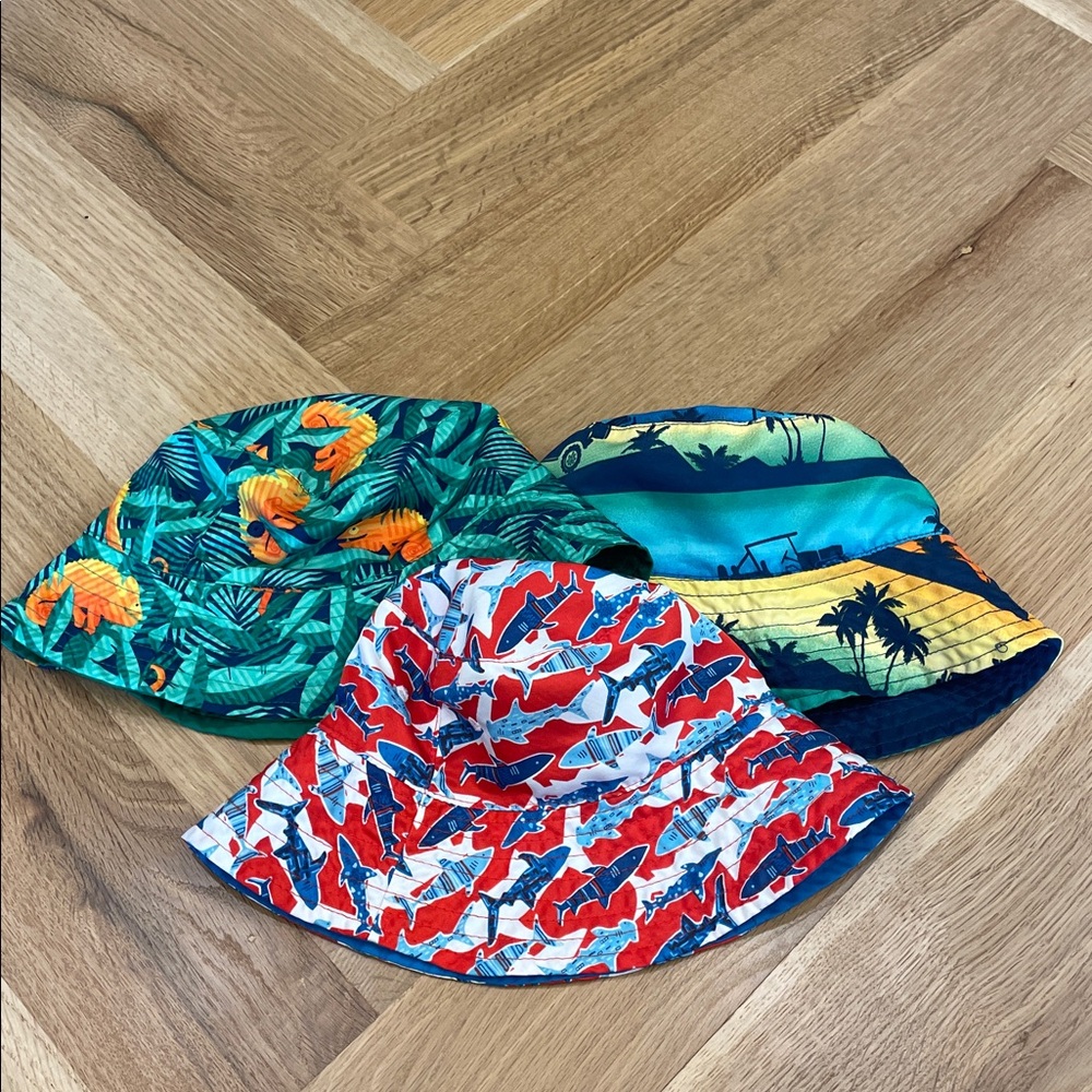 Lot of Three Reversible Swim Bucket Hats - Picture 2 of 8